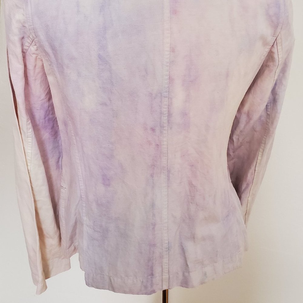 Vince linen painted Blazer 4 6 8 Pink white purple small med work summer travel - Picture 5 of 9